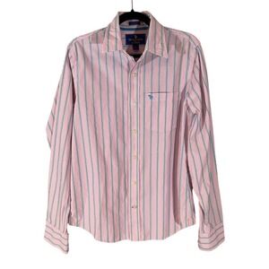 Abercrombie & Fitch Mens Muscle Fit Striped Button Down Shirt Pink L Y2K 
Cotton